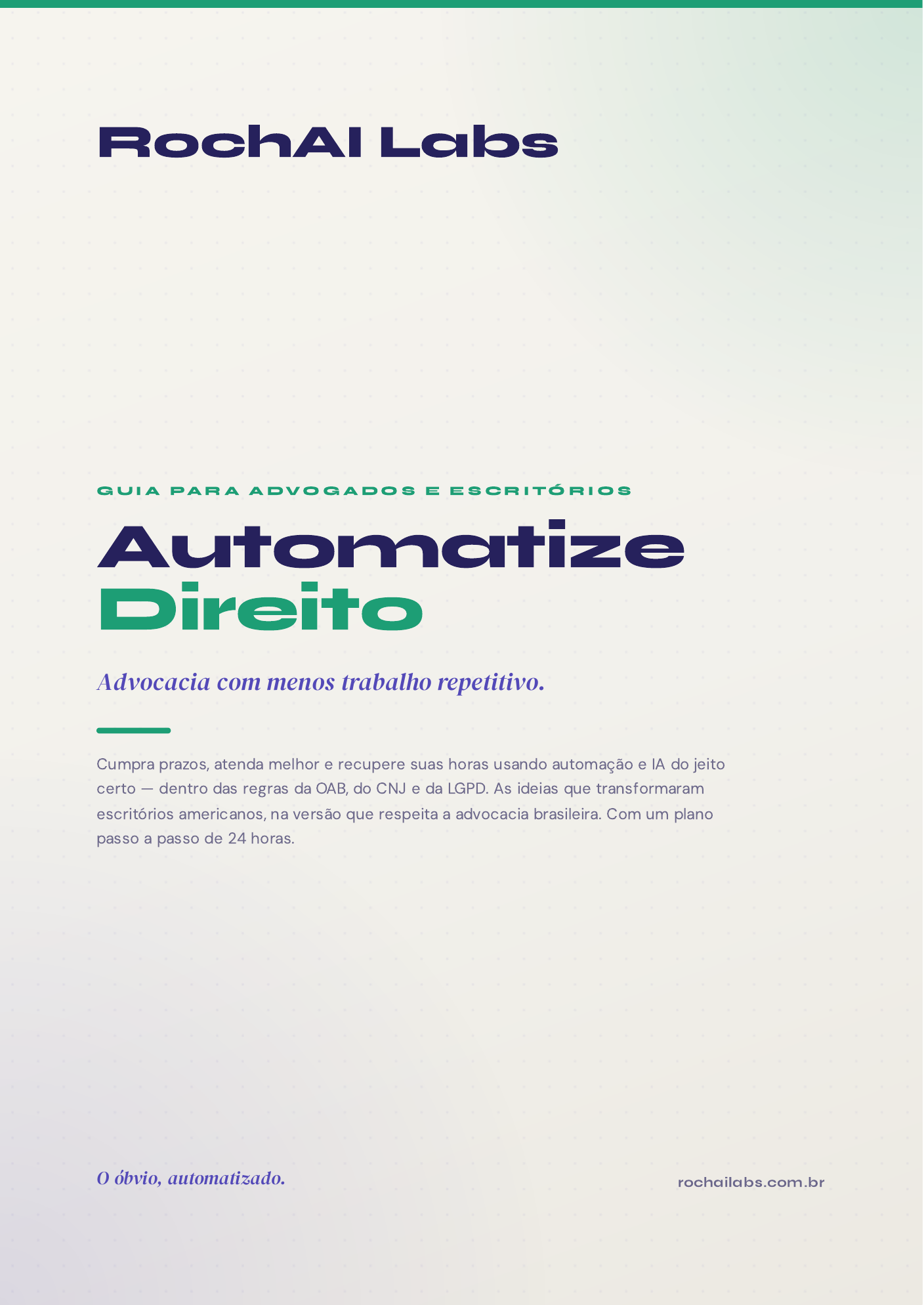 Capa do ebook Automatize Direito — RochAI Labs